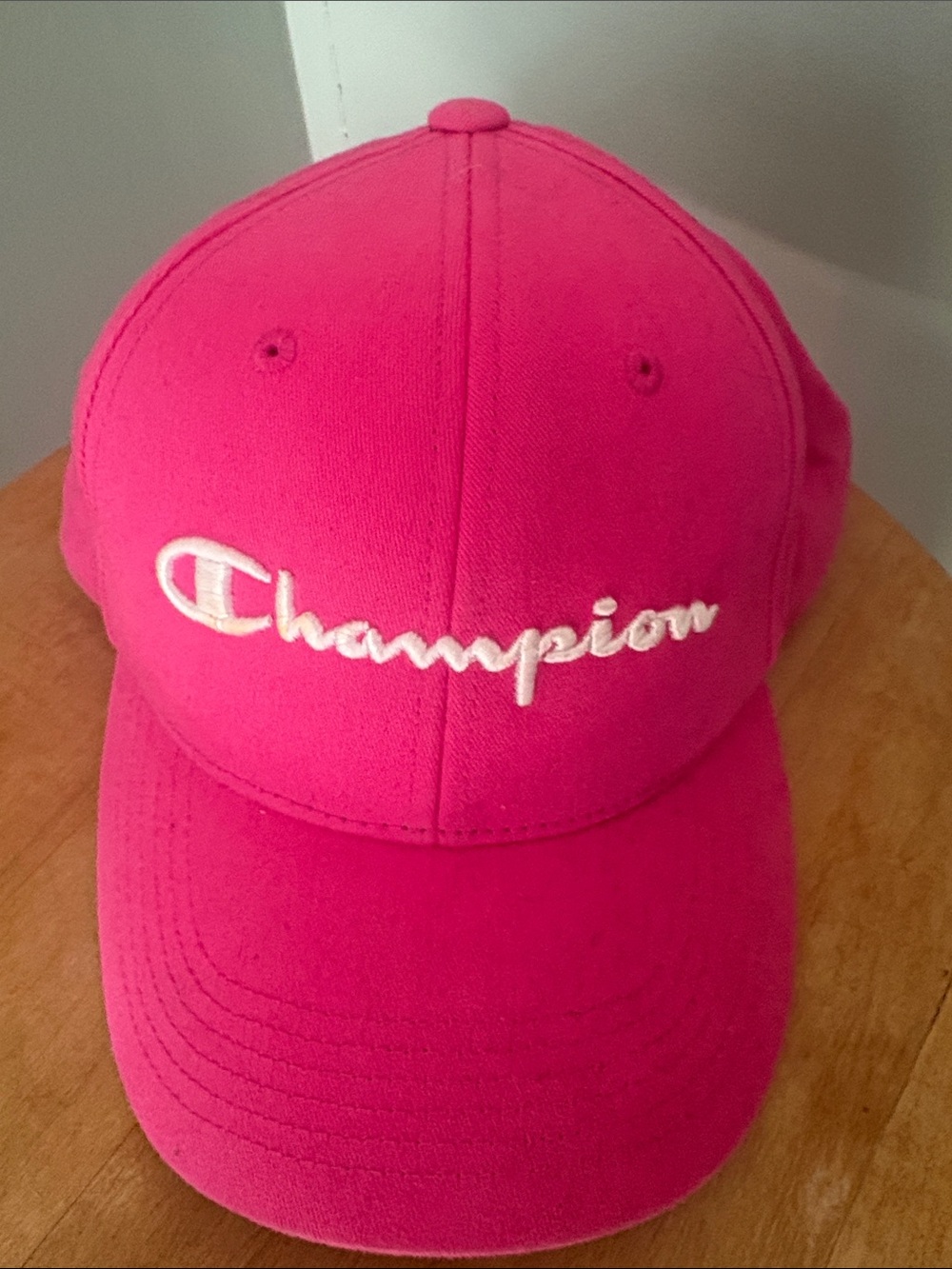 Champion men’s Hot Pink Script Logo Baseball Cap